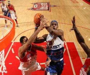 Basketball player going for a slam dunk puzzle