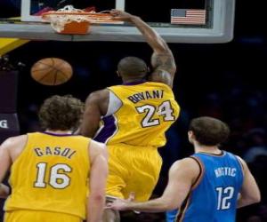 Basketball player going for a slam dunk puzzle