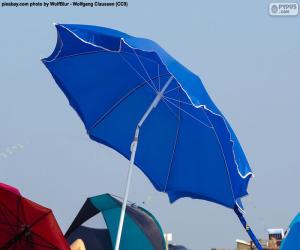 Beach parasol blue puzzle