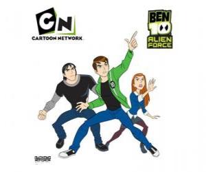 Ben 10, Gwen and Kevin puzzle