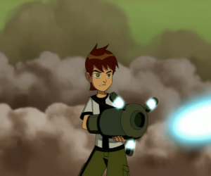 Ben 10 shooting with a cannon puzzle