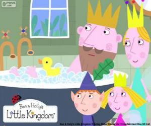 Ben and Holly with the Kings puzzle