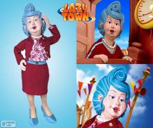 Bessie Busybody from LazyTown talking on her cell phone puzzle