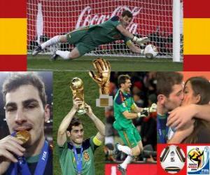 Best goalkeeper Iker Casillas (Gold Glove) of the Football World Cup 2010 South Africa puzzle