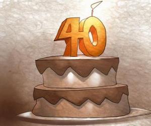 Birthday cake to celebrate 40 years puzzle