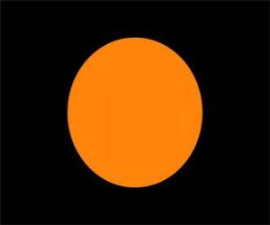 Black flag with orange circle to alert a driver that his car has a technical problem puzzle