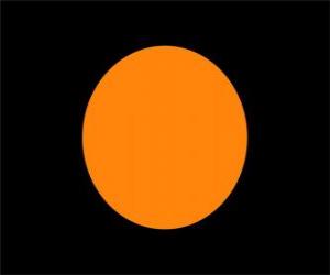 Black flag with orange circle to alert a driver that his car has a technical problem puzzle