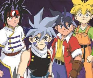 Bladebreakers team, Tyson Granger, Kai Hiwatari, Ray Kon and Max Tate puzzle