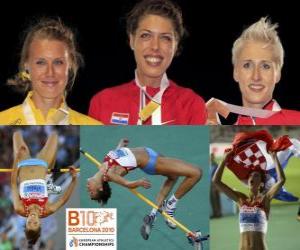 Blanka Vlasic High jump champion, Emma Green and Ariane Friedrich (2nd and 3rd) of the European Athletics Championships Barcelona 2010 puzzle