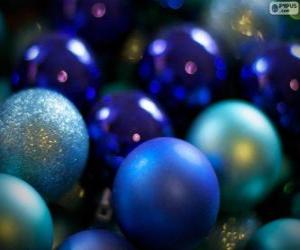 Blue Christmas balls puzzle