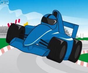 Blue F1 racing car puzzle