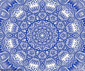 Blue flower mandala puzzle