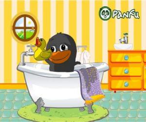 Bolly black in the bath, animal Panfu puzzle