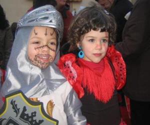 Boy and girl dressed for Carnival puzzle