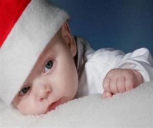 Boy with a Santa Claus hat puzzle