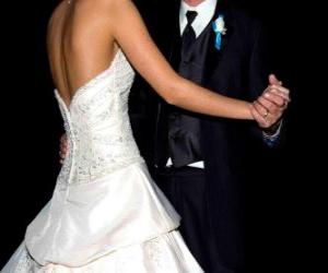 Bride and groom dancing the waltz puzzle