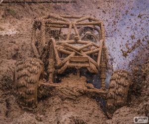 Buggy 4 x 4 in the mud puzzle