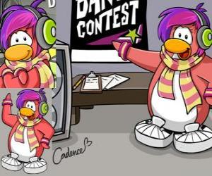 Cadence, also known as DJ K-Dance is a purple-haired penguin that plays and creates music, and dance puzzle