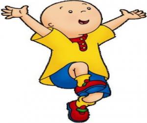 Caillou, happy and with open arms in the summer puzzle