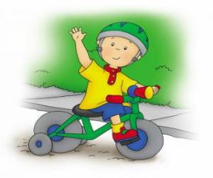 Caillou, riding a bicycle puzzle