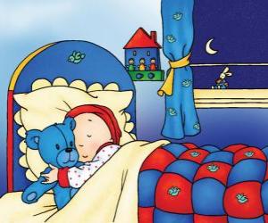 Caillou sleeping puzzle