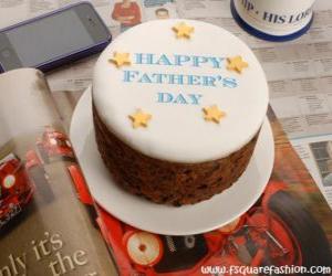 Cake of the day of the father with stars puzzle