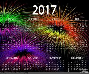 Calendar 2017, happy new year puzzle