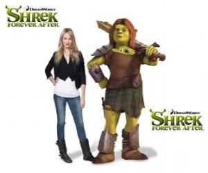 Cameron Diaz provides the voice of Fiona, the warrior, in the latest film Shrek Forever After puzzle