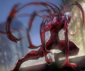 Carnage is a symbiotic supervillain, adversary of Spider-Man and archenemy of Venom puzzle