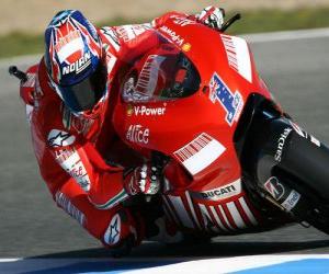 Casey Stoner piloting its moto GP puzzle