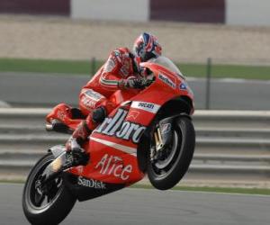 Casey Stoner raising wheel puzzle