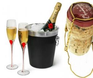 Champagne is a type of sparkling wine produced by the method champenoise in the Champagne region, France. puzzle