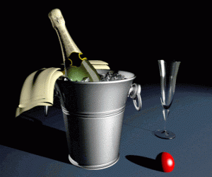 Champagne or cava prepared to celebrate the new year puzzle