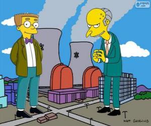 Charles Montgomery Burns and Waylon Smithers, the owner of the Springfield nuclear power plant and his assistant puzzle