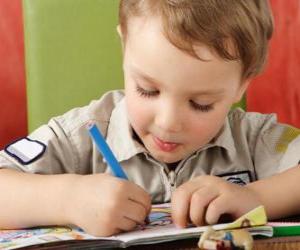 Child painting puzzle