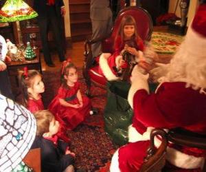 Child talking to Santa Claus puzzle