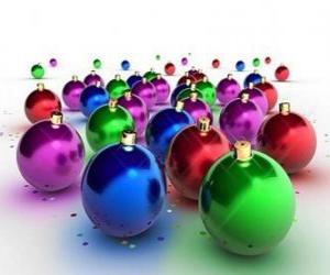 Christmas balls colored puzzle