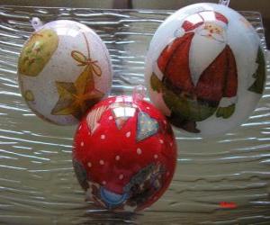 Christmas balls decorated puzzle