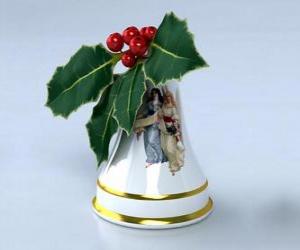 Christmas bell decorated with holly puzzle