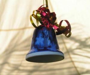 Christmas bell decorated with a ribbon puzzle