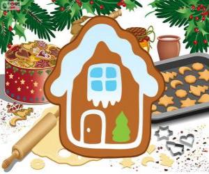 Christmas biscuit house shaped puzzle