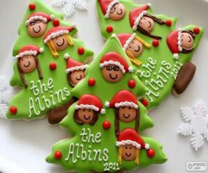 Christmas biscuits Christmas tree-shaped puzzle