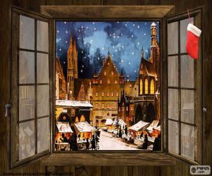 Christmas market, window puzzle