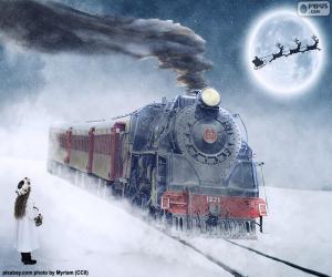 Christmas steam locomotive puzzle