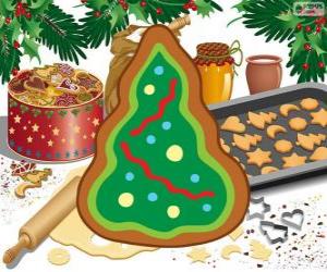 Christmas tree, a Christmas cookie puzzle