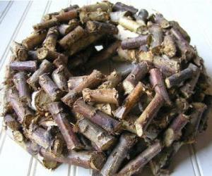 Christmas wreath made of wood puzzle