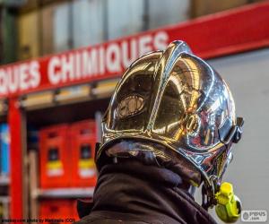 Chrome-plated firefighter helmet puzzle