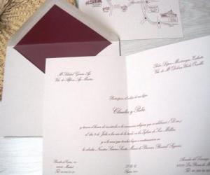 Classic wedding invitation puzzle