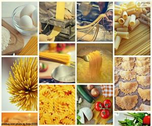 Collage of pasta puzzle