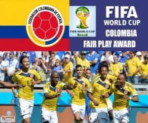 Colombia, Fair Play award. Brazil 2014 Football World Cup puzzle